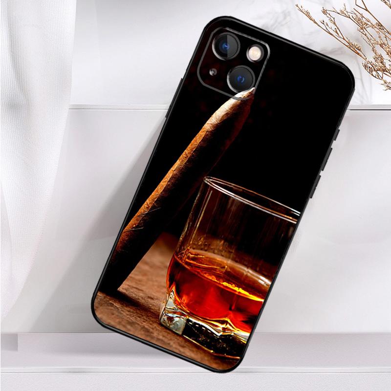 Чехол для сигары и виски для iPhone 14 13 12 11 16 15 Pro Max Mini Cover X XR XS 8 7 14 16 15 Plus Аксессуары