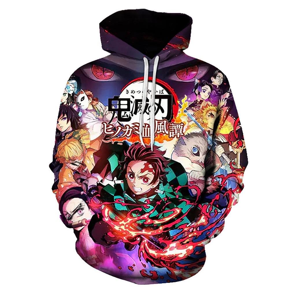 Аниме Demon Slayer Series 3D Printed Man's Spring New Style Hooded Long Sleeve Hoodie Fashion Casual Cotton Pullover Clothing