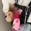 Capybara Plush Keychain Cute Bag Pendant Creative Fluffty Animals Keyring Stuffed Doll Keychains Birthday Gift Car Pendant Desk