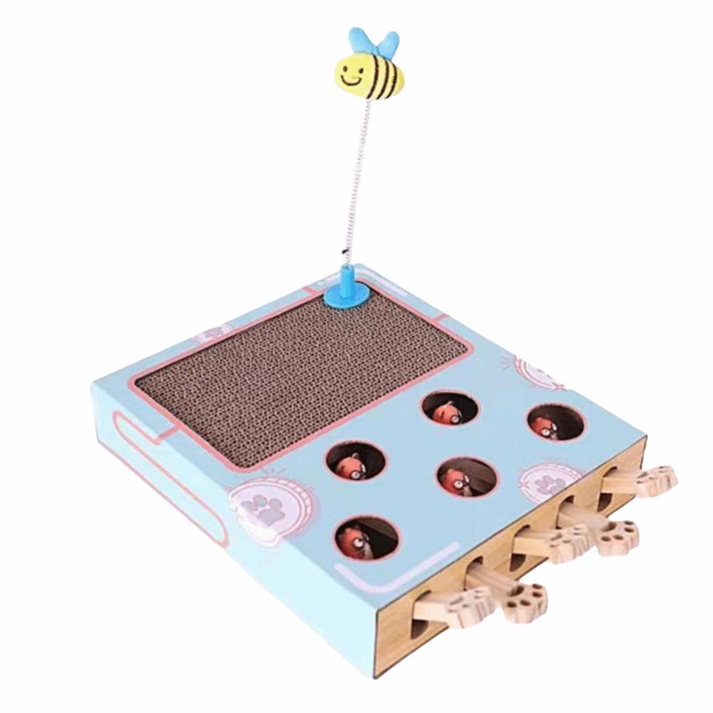 Interactive Cat Hitting Hamster Toy Corrugated Paper Cat Hit Gophers Toy  Paw Grinding