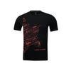 Li Ning Серия Бадминтон Футболка с принтом букв Быстросохнущая Круглый вырез Короткий рукав Топы Унисекс Черный AHSV047-1