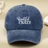 Кепка с козырьком 'Crazy Beautiful', винтажная, стиранная и состаренная, для улицы, модная бейсболка с изогнутым козырьком, мягкий верх, американская кепка