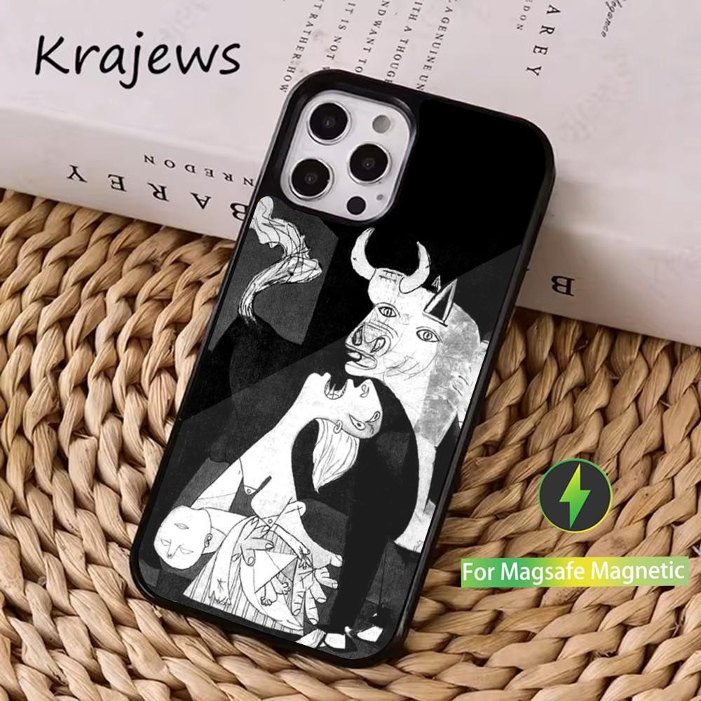 Art P-Pablo Phone Case For iPhone 16,15,14,13,12,11,Pro,Max,Plus,Mini, Magsafe,Magnetic Wireless Charging Case