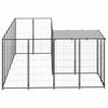 Dog Kennel Black 4.84 m² Steel
