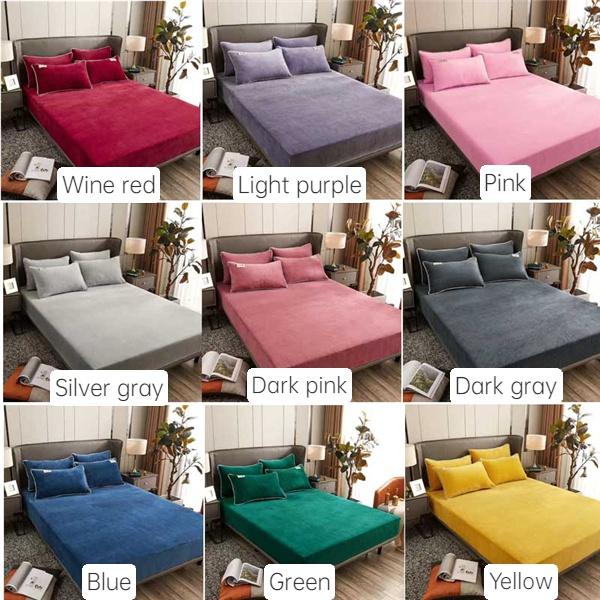 2025 New Bed Cover Flannel Bed Linen Elastic Fitted Sheet Soft Mattress Protector (Pillowcase Need Order)