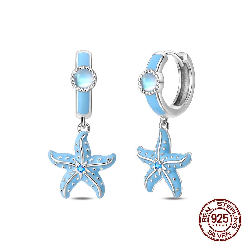 Серьги-гвоздики для женщин Медь Разноцветная Ракушка Морская звезда Сверкающая Бабочка Роскошные Изысканные Ювелирные Изделия Серьги для Девочек