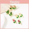 Floral Tulip Stud Earrings For Women Copper Glass Spring Fashion Jewelry