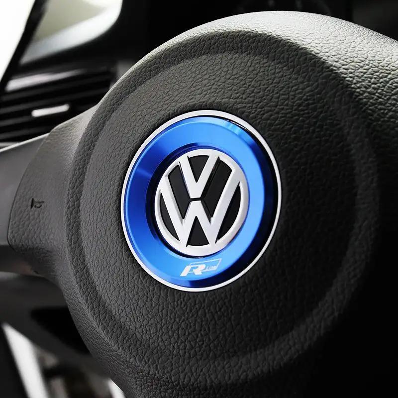 Для VOLKSWAGEN VW Руль Автомобиля Авто Эмблема Наклейка Аксессуары Для Volkswagen VW R-line GTI R Polo Golf Touareg Passat Mag