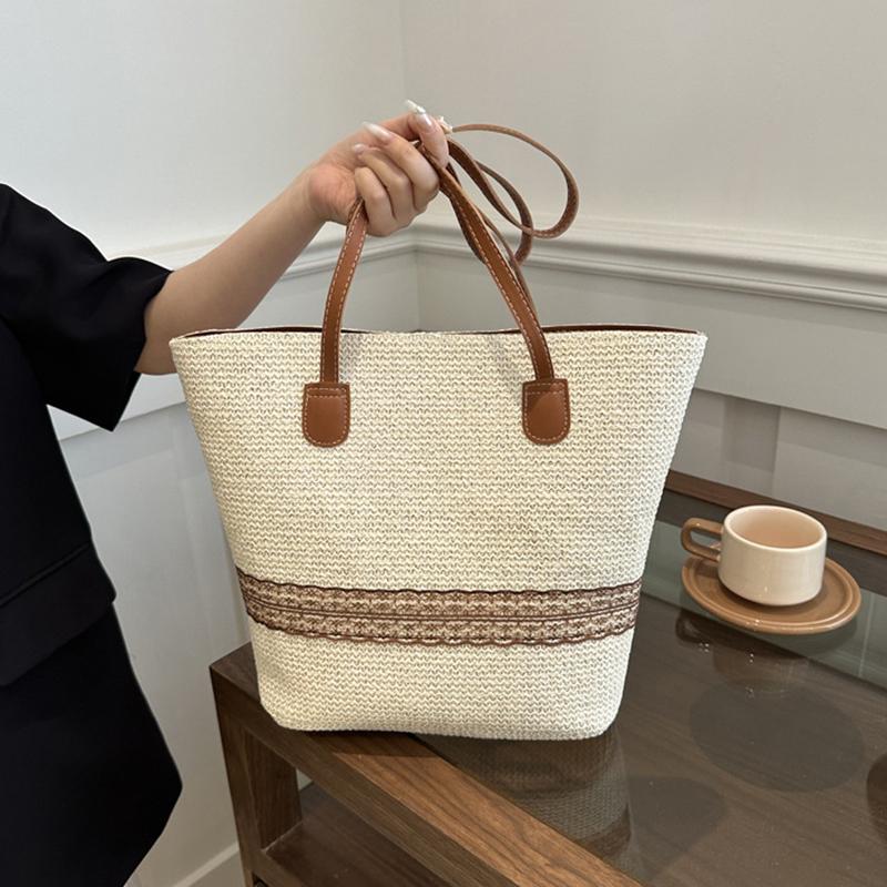 Женская плечевая сумка большой вместимости, летняя плетеная соломенная сумка-корзина, модная женская роскошная дизайнерская пляжная сумка, сумка-шоппер, тоут CLE
