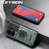 KEYSION Противоударный бронированный чехол для Xiaomi POCO F7 5G со сдвижной защитой объектива камеры, кольцом-подставкой, чехол для телефона для Redmi Turbo 4 Pro