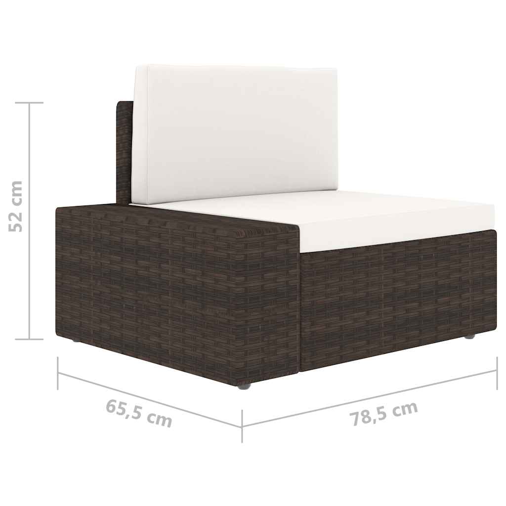 4 Piece Garden Lounge Set Poly Rattan Brown