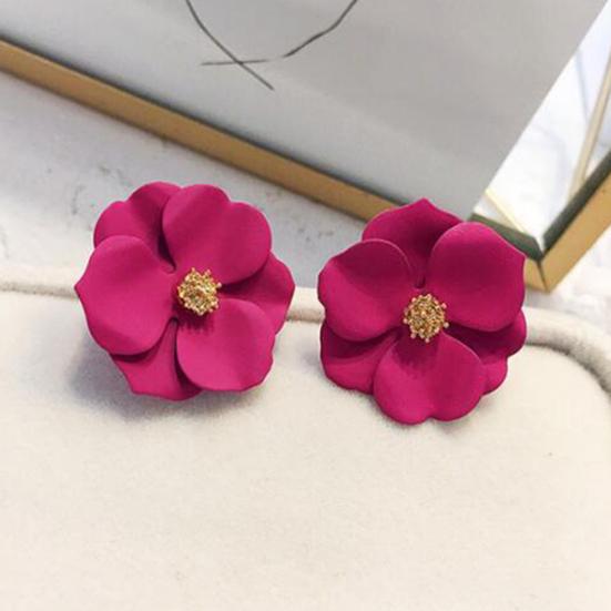 Женщины живопись многоцветный цветок серьги-гвоздики летний пляж ювелирные изделия подарок