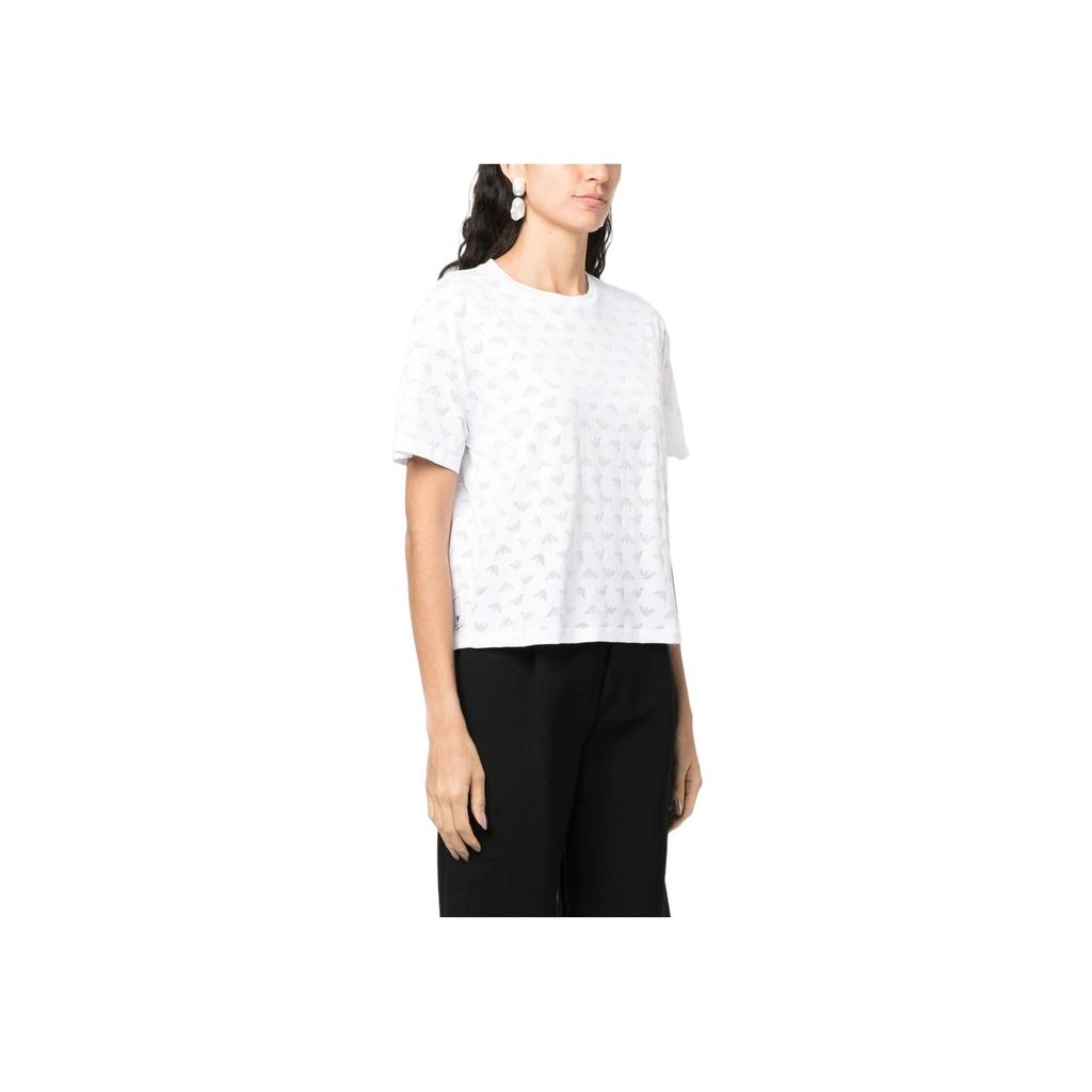 Emporio Armani Женская футболка с коротким рукавом и принтом логотипа SS23 Белый 3R2T7F-2JWBZ-0100