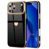Protective Case - E.F.Connection - for iPhone 17 Pro - Silicone Heart Pattern Shockproof Soft Black