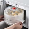 Двухъярусная пароварка для микроволновой печи: Контейнер для воды пищевого класса с утолщенным поддоном и решеткой