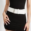 Korean Style PU Leather Waistband Woven Western Cowboy Belt Fashion Women Wide Belt Spicy Girl