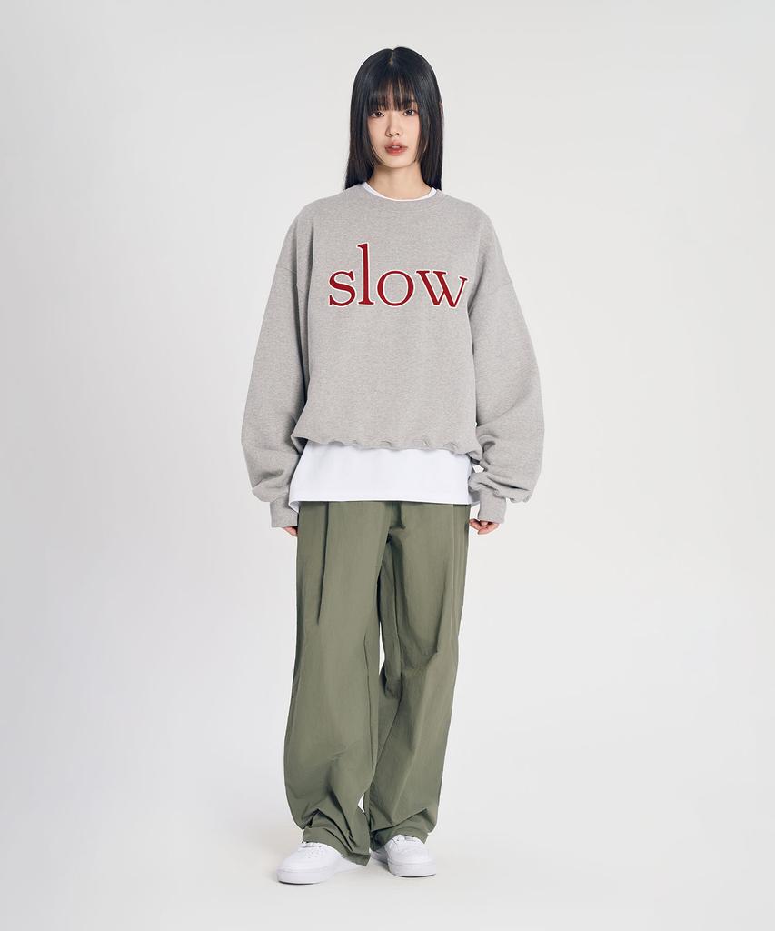 SLOW RECORD HOUSE Nylon Single-Pleat Pants_Khaki