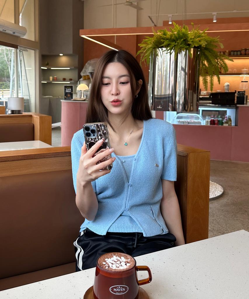 JUCYJUDY Knit Top And Short Sleeve Cardigan Set Jzkt326A