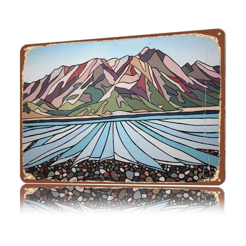 Sheep Mountain Yukon D Texture Metal Poster Customized Wall Art Tin Sign Gift for Mancave Luxury Decoration Home Funny Signs