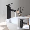 Tuqiu Black Bathroom Faucet Stainless Steel  Bathroom Basin Faucet Cold  Hot Water Basin Mixer Sink Tap Deck Mounted Wash Tap