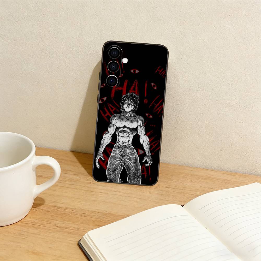 Чехол для телефона C-Comic H-Hanma B-Baki для Samsung Galaxy A73, A72, A71, A70, A53, A52, A51, Другие, Мягкий черный чехол