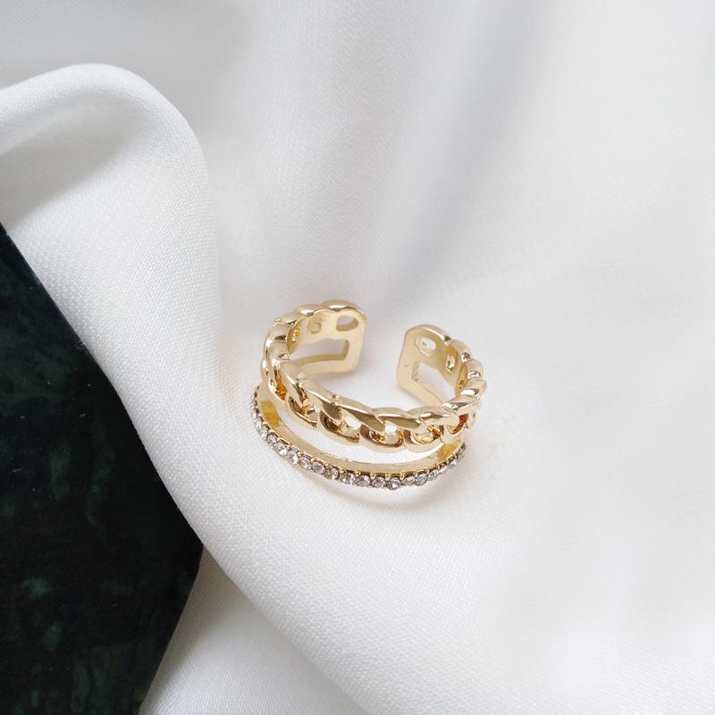 Роскошные кольца из золотого жемчуга и циркония для женщин, винтажное сексуальное разомкнутое кольцо, вечернее кольцо, модные элегантные ювелирные изделия