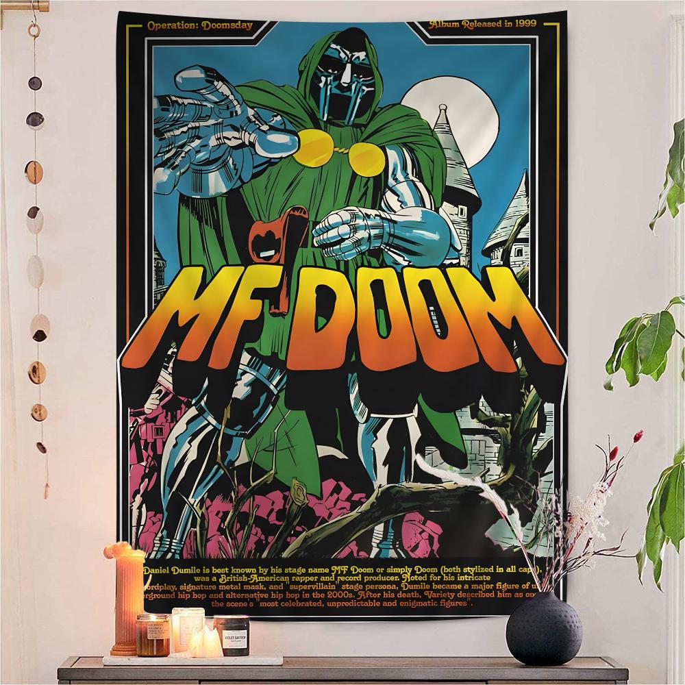Famous American HipHop Singer Mf Doom Colorful Tapestry Wall Hanging Bohemian Wall Tapestries Mandala Wall Hanging Sheets