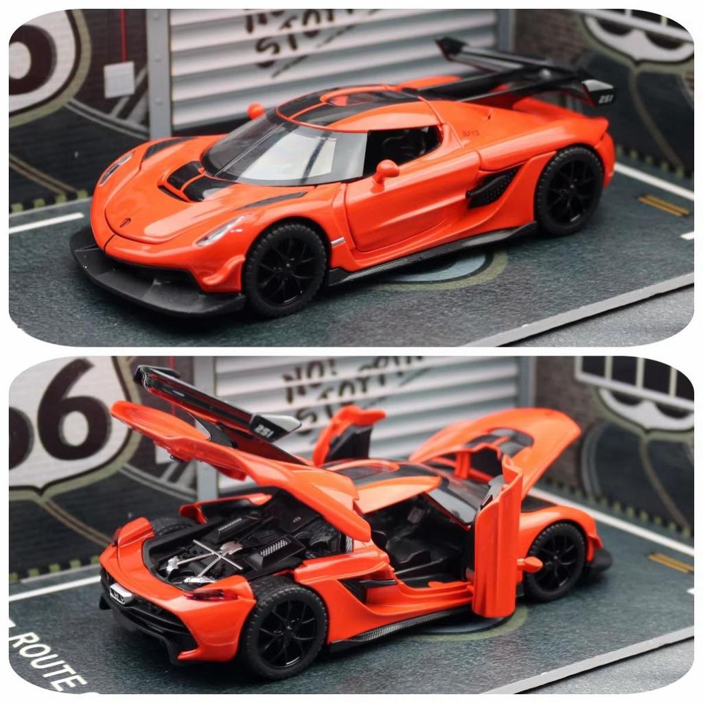 Koenigsegg Jesko Attack Суперкар Симуляция Литые и Игрушечные Транспортные Средства Звуки и Свет Машинка с Инерционным Двигателем 1:32 Подарки из сплава для детей