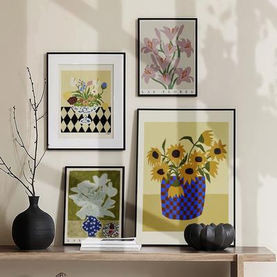 Ваза-сетка с цветочного рынка, цветочная настенная живопись, холст, абстрактные постеры и принты, настенные картины для декора гостиной