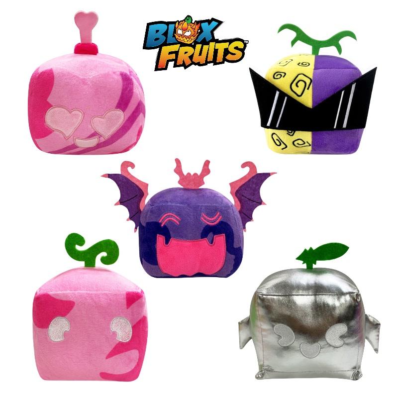 Мягкая игрушка Blox Fruits в коробке с леопардовым принтом фиолетового цвета, мягкая и пушистая фигурка животного