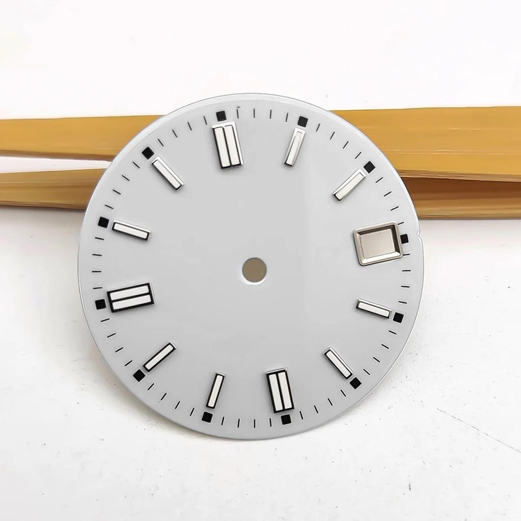 Циферблат NH35 28,5 мм Циферблат Часов S Циферблат Зеленый Люминесцентный Циферблат Подходит для Механизма NH35 NH36 Аксессуары для Часов 2025