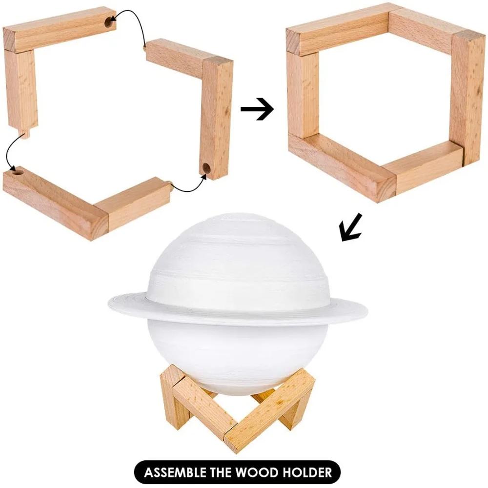 13/16/22 см 3D печать Saturn ночник 16 цветов пульт дистанционного управления сенсорный ночники украшение спальни лунный свет детские подарки