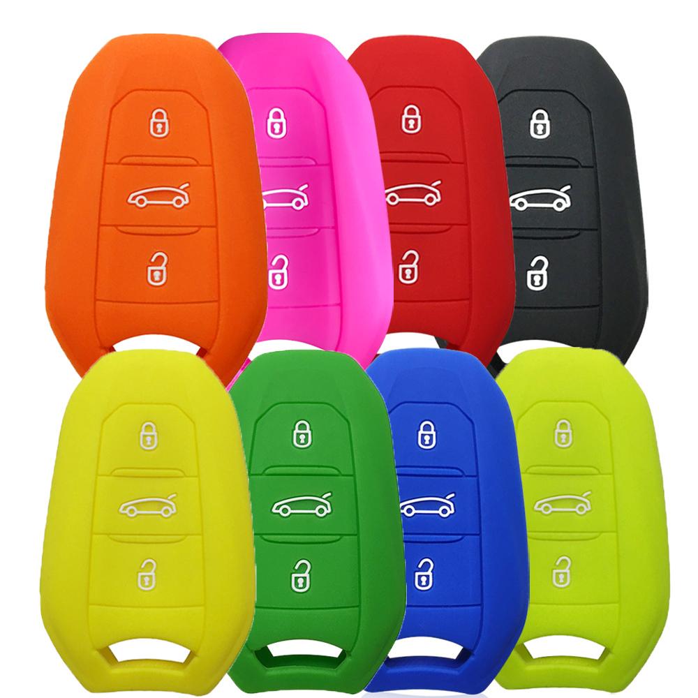 Silicone Car Remote Key Case Cover For Peugeot 308 408 508 2008 3008 4008 5008 For Citroen C1 C4 C4L C6 C3-XR Picasso DS3 DS4
