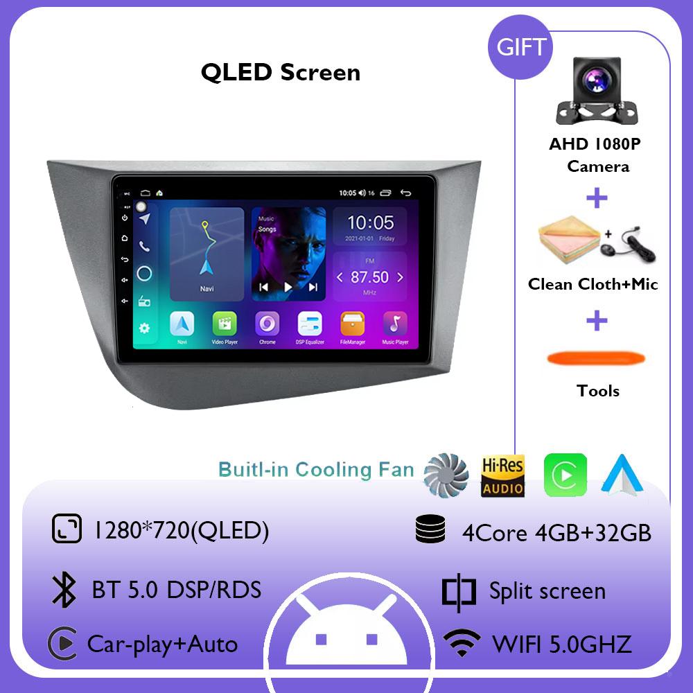 Android 14 Автомобильный Радио Навигатор GPS Carplay Для Seat Leon 2 MK2 RHD 2005 - 2012 Мультимедийный Видео Плеер Стерео DSP 4G CarPlay