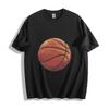 Basketball Sketch T-Shirt - Vibrant Orange Doodle Design Unisex Tee