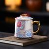 Products Enamel High-end Office Cups, Tea Cups, Coffee Cups, Personal Special Ceramic Tea and Water Separation with Lid, Filter Cups