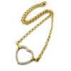 [D7471] - Gold-Plated Necklace 'Tender Love' White Gold - 23x25 Mm