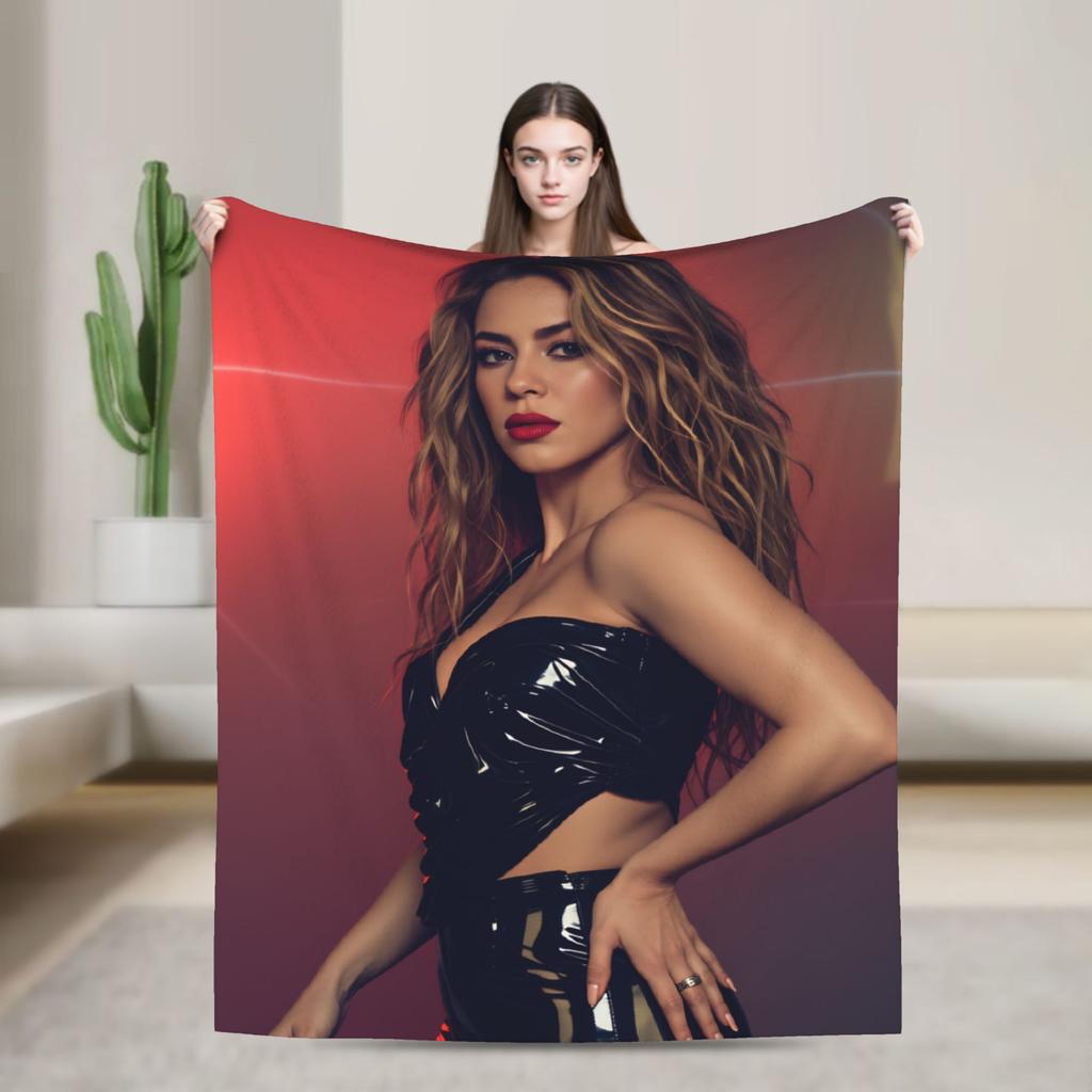Shakira Blanket Singer Pop Soft Funny Plush Throw Blanket For Home Decor Travel Office Flannel Bedspread Bed Cover