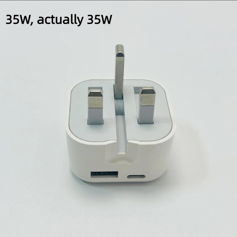 1 шт. Сверхбыстрое зарядное устройство USB C 20 Вт 35 Вт Для телефона 13 14 15 16 S24 S23 Совместимо с UK GB AC Домашнее Путешествие