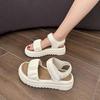 2025 Spring and Summer New Thick-soled Open-toed Women's Shoes Breathable and Lightweight Velcro Beach Shoes Casual Word with Sandals Women