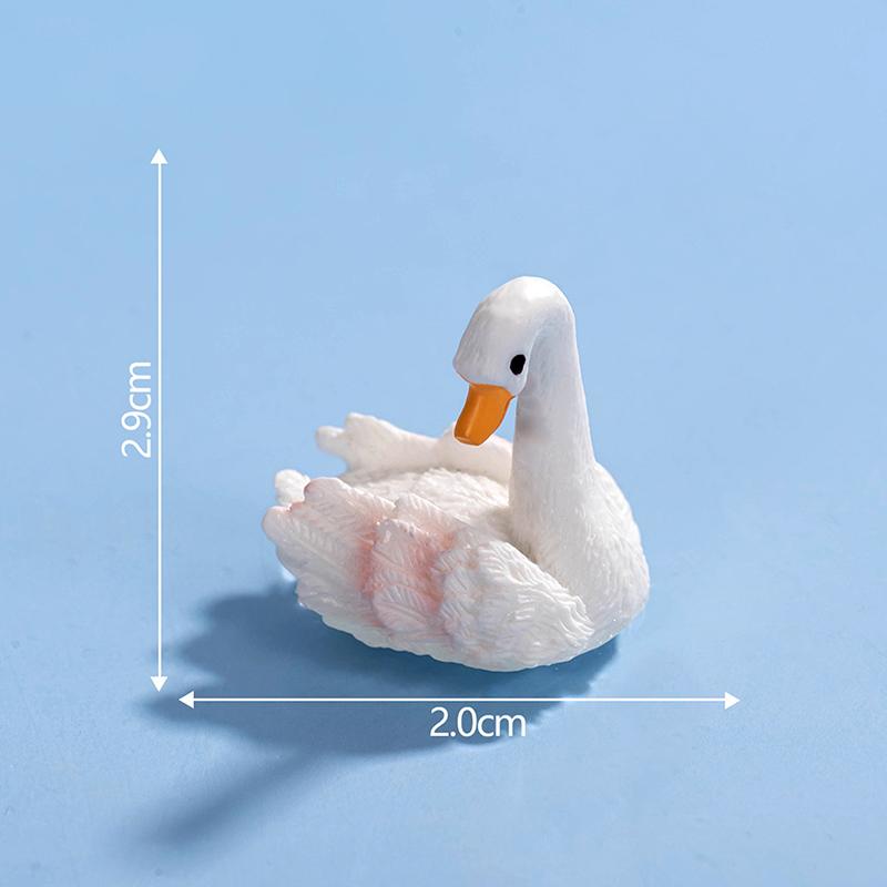 Мультяшная милая модель гуся из смолы лебедя миниатюрная фигурка украшения для автомобиля поделки креативные украшения для дома своими руками аксессуары подарки