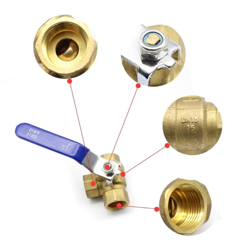 Коррозионностойкие трехходовые шаровые краны из латуни с рычажными ручками, усиленные 3-ходовые шаровые краны Т-образного типа для дома