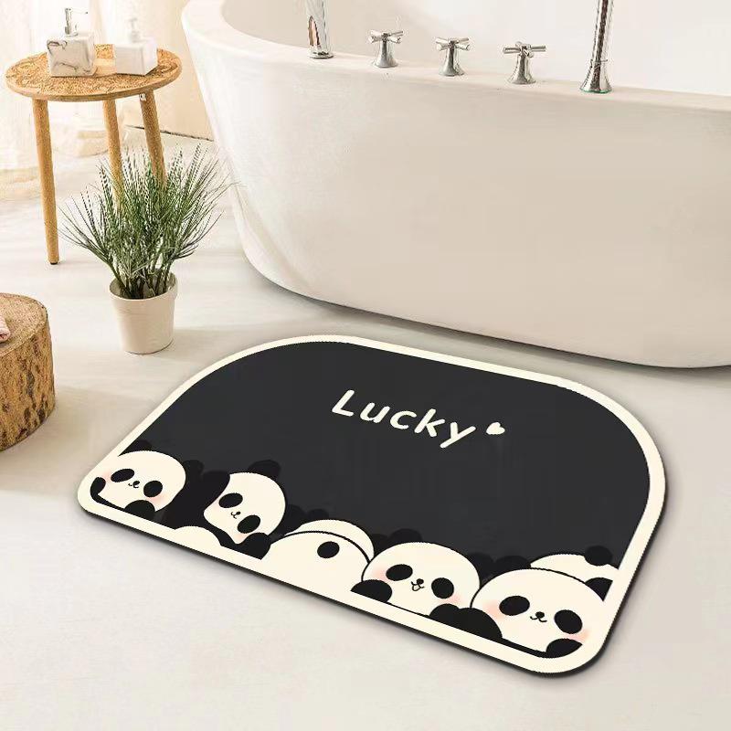 Мультяшный коврик для ванной из диатомовой земли с противоскользящим покрытием - Впитывающий, износостойкий, бытовой коврик для ног