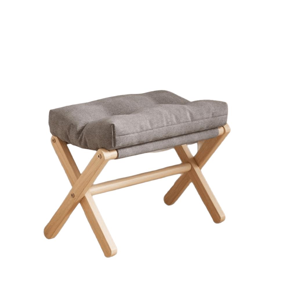 Cotton-filled Cushion Footstool Compact Design Folding Stool Shoe Changing Stool Entryway Use