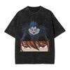 Футболка Harajuku Y2K с графическим принтом DEATH NOTE, стираная, оверсайз, хлопковая, унисекс, винтажная уличная одежда, повседневные топы с коротким рукавом для мужчин и женщин
