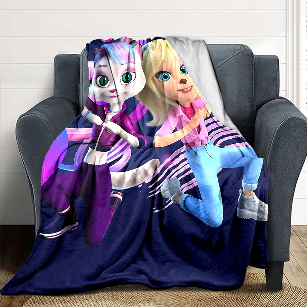 1Pc Super Kitties Adventure Blanket For Couch Bed Plush Cozy Fuzzy Blanket Super Soft Warm Blankets For Fall And Winter 0918265