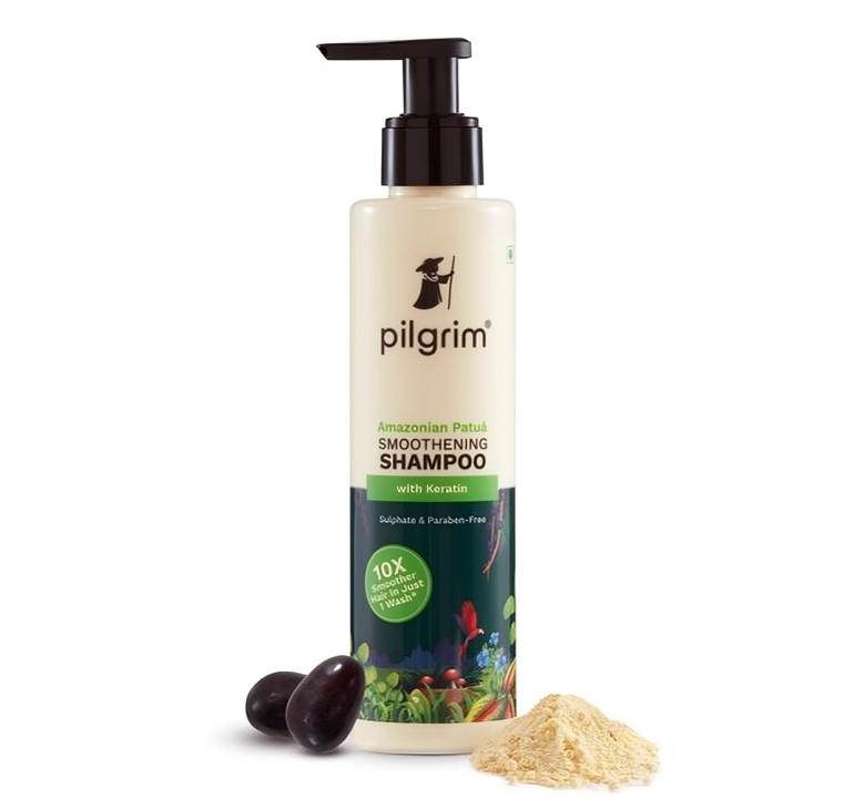 Pilgrim Patua & Keratin Hair Smoothening Shampoo For Dry & Frizzy Hair Sulphate & Paraben Free Shampoo For Women & Men 200ml