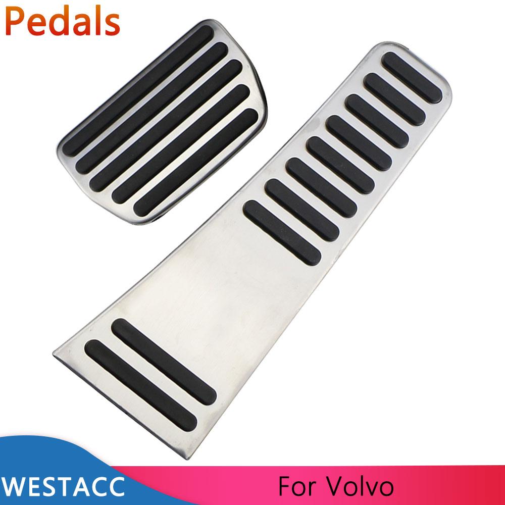 Stainless Steel Car Pedals Accelerator Gas Brake Clutch Pedal Cover for Volvo XC60 XC90 S90 V90 2018 -