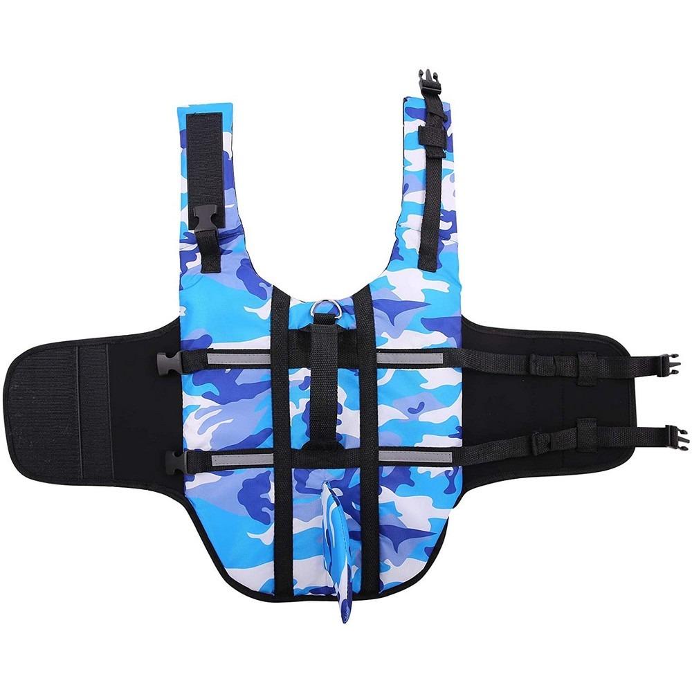 Collar Harness Camouflage Dog Life Jacket Polyester Dog Life Vest Dog Swimwear Swimming Boating