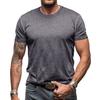 Men's Round Neck T-shirt Cotton Solid Color Short Sleeve Basic Tee Pullover